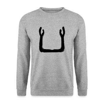 Egypt Ancient Symbol Ka - Unisex Sweatshirt - salt & pepper - Front - Alina (178cm) & Michal (187cm)