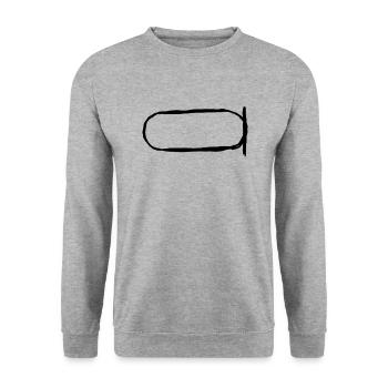 Egypt Ancient Symbol Shenu - Unisex Sweatshirt - salt & pepper - Front - Alina (178cm) & Michal (187cm)