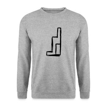 Egypt Ancient Symbol Throne - Unisex Sweatshirt - salt & pepper - Front - Alina (178cm) & Michal (187cm)