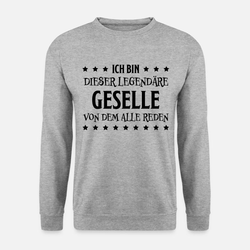 Geselle Lustiger Spruch Gesellenprüfung Geschenk - Unisex Pullover - Weißgrau meliert