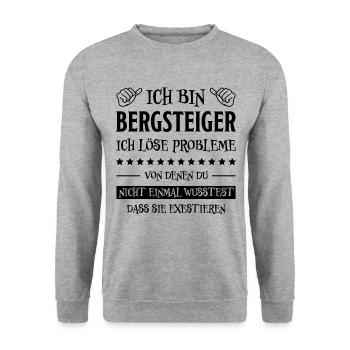Bergsteiger Wandern Lustiger Spruch Berge Geschenk - Unisex Pullover - Weißgrau meliert - Vorne - Alina (178cm) & Michal (187cm)