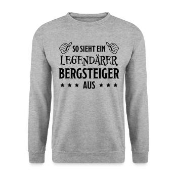 Bergsteiger Wandern Lustiger Spruch Berge Geschenk - Unisex Pullover - Weißgrau meliert - Vorne - Alina (178cm) & Michal (187cm)