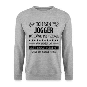 Jogger Laufen Lustiger Spruch Joggen Geschenk - Unisex Pullover - Weißgrau meliert - Vorne - Alina (178cm) & Michal (187cm)