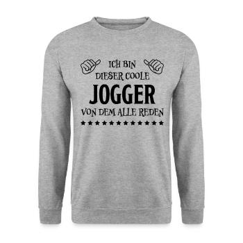 Jogger Laufen Lustiger Spruch Joggen Geschenk - Unisex Pullover - Weißgrau meliert - Vorne - Alina (178cm) & Michal (187cm)