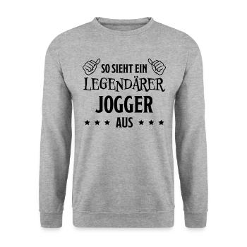 Jogger Laufen Lustiger Spruch Joggen Geschenk - Unisex Pullover - Weißgrau meliert - Vorne - Alina (178cm) & Michal (187cm)