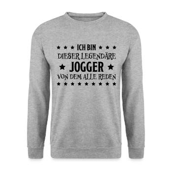 Jogger Laufen Lustiger Spruch Joggen Geschenk - Unisex Pullover - Weißgrau meliert - Vorne - Alina (178cm) & Michal (187cm)