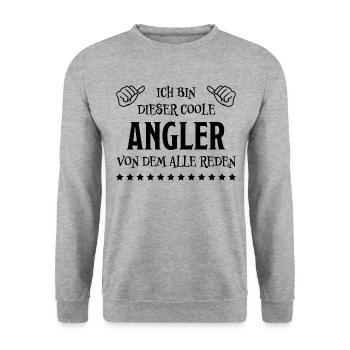 Angler Fisch Hobby Angeln Fische Fun Meer Geschenk - Unisex Pullover - Weißgrau meliert - Vorne - Alina (178cm) & Michal (187cm)