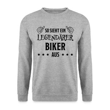 Biker Spruch Bike Fahrrad Motorrad Biker Geschenk - Unisex Pullover - Weißgrau meliert - Vorne - Alina (178cm) & Michal (187cm)