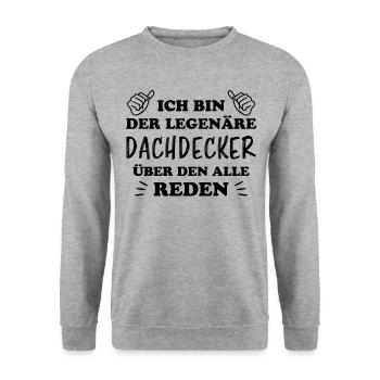 Dachdecker Handwerker Spruch Dachdecker Geschenk - Unisex Pullover - Weißgrau meliert - Vorne - Alina (178cm) & Michal (187cm)