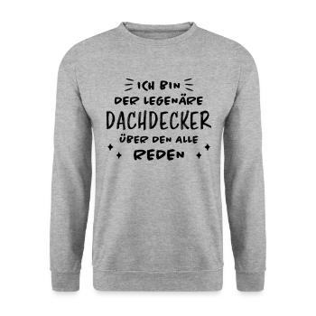 Dachdecker Handwerker Spruch Dachdecker Geschenk - Unisex Pullover - Weißgrau meliert - Vorne - Alina (178cm) & Michal (187cm)
