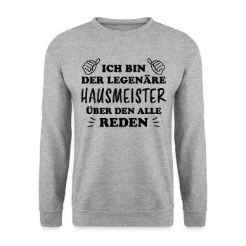 Hausmeister Lustiger Spruch Hausverwalter Geschenk - Unisex Pullover - Weißgrau meliert - Vorne - Alina (178cm) & Michal (187cm)