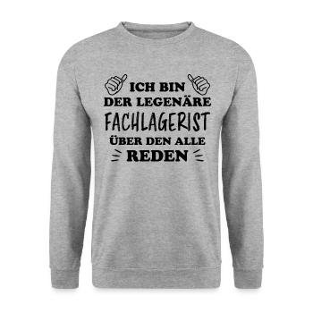 Fachlagerist Stablerfahrer Beruf Lagerist Geschenk - Unisex Pullover - Weißgrau meliert - Vorne - Alina (178cm) & Michal (187cm)