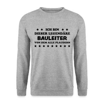 Bauleiter Job Spruch Baustelle Bauleiter Geschenk - Unisex Pullover - Weißgrau meliert - Vorne - Alina (178cm) & Michal (187cm)