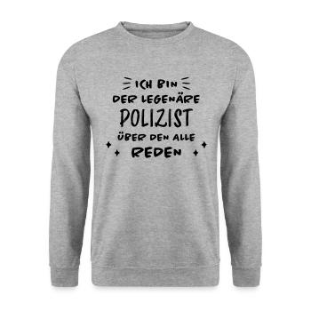 Polizist Lustiger Spruch Polizei Polizist Geschenk - Unisex Pullover - Weißgrau meliert - Vorne - Alina (178cm) & Michal (187cm)