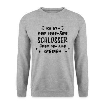 Schlosser Beruf Lustiger Spruch Schlosser Geschenk - Unisex Pullover - Weißgrau meliert - Vorne - Alina (178cm) & Michal (187cm)