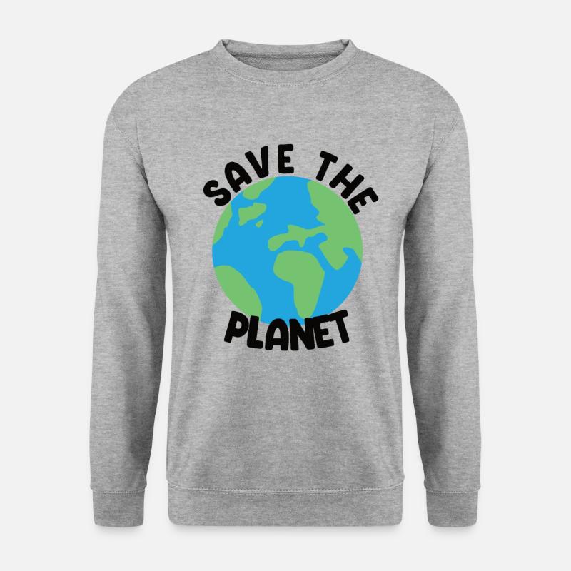 Save The Planet - Unisex Pullover - Weißgrau meliert