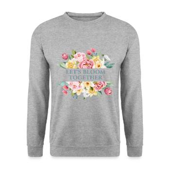 Let's blossom flowers together - Unisex Sweatshirt - salt & pepper - Front - Alina (178cm) & Michal (187cm)