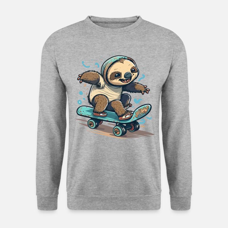 Sloth Skateboarder - Unisex Sweatshirt - salt & pepper