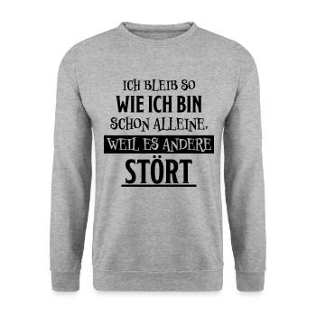 Lustiger Spruch Frech Arrogant Sprüche Geschenk - Unisex Pullover - Weißgrau meliert - Vorne - Alina (178cm) & Michal (187cm)