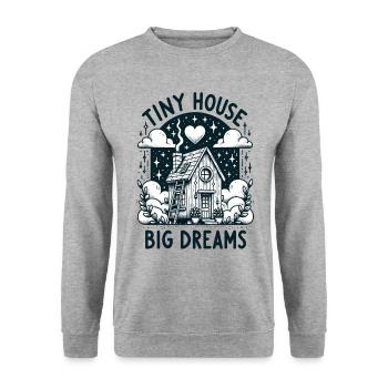 Tiny House Owner Builder - Tiny House Big Dreams - Unisex Sweatshirt - salt & pepper - Front - Alina (178cm) & Michal (187cm)