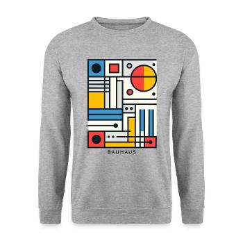 Bauhaus Architecture Geometric Aesthetic - Unisex Sweatshirt - salt & pepper - Front - Alina (178cm) & Michal (187cm)