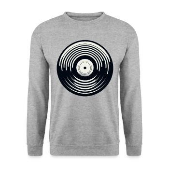 Disque vinyle - Sweat-shirt Unisexe - gris chiné - Devant - Alina (178cm) & Michal (187cm)