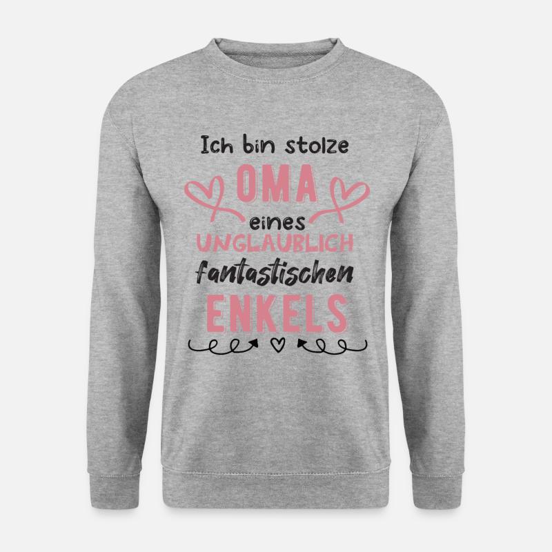 Stolze Oma - Unisex Pullover - Weißgrau meliert