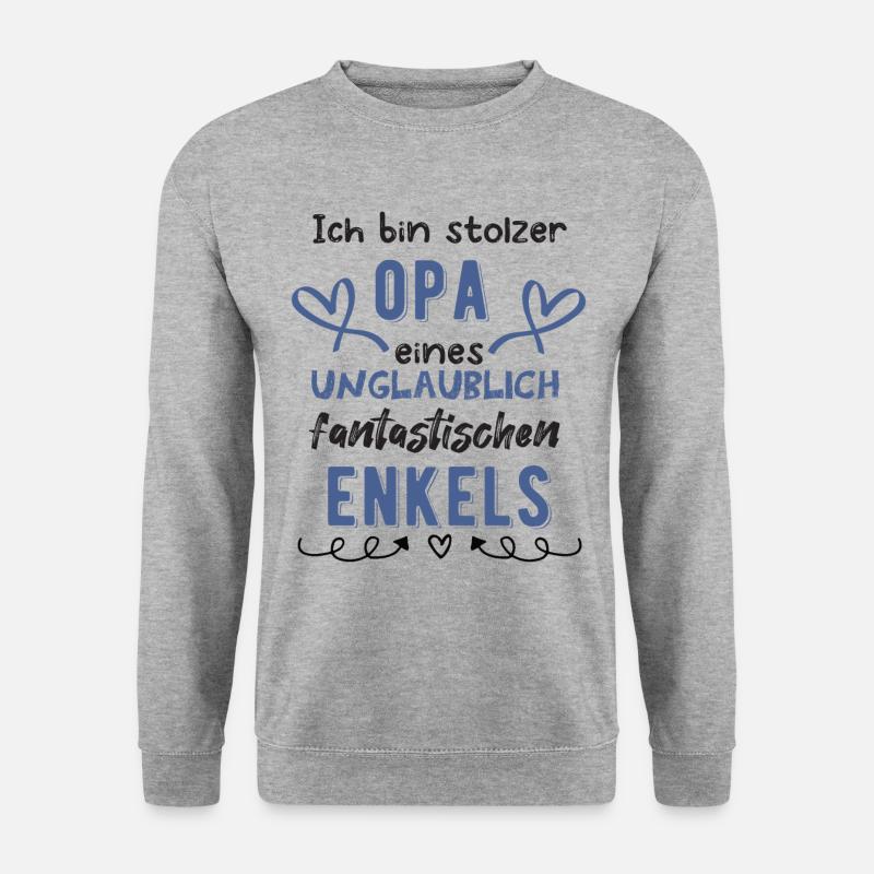 Stolzer Opa - Unisex Pullover - Weißgrau meliert