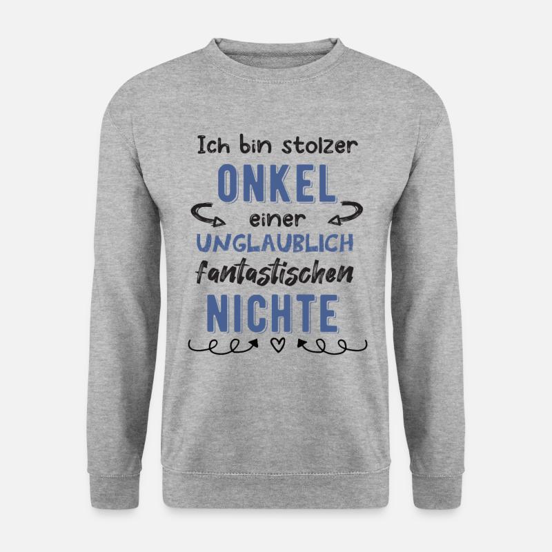 Stolzer Onkel Nichte - Unisex Pullover - Weißgrau meliert