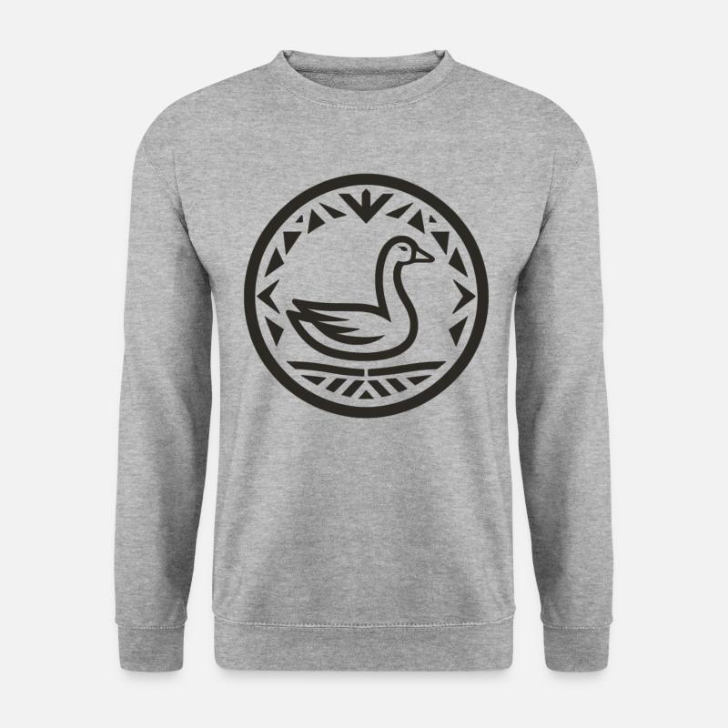 Gans Indianer-Tierkreis - Unisex Pullover - Weißgrau meliert