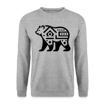 Ours du zodiaque amérindien - Sweat-shirt Unisexe - gris chiné - Devant - Alina (178cm) & Michal (187cm)