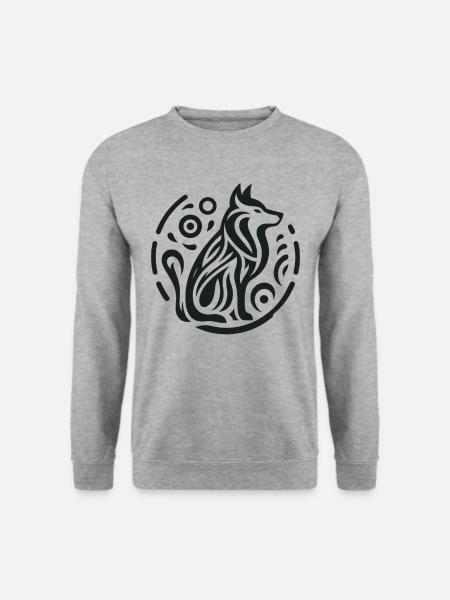 Wolve Indianer-Tierkreiszeichen - Unisex Pullover - Weißgrau meliert
