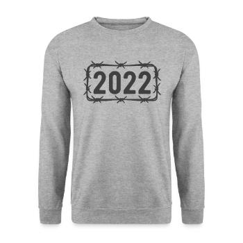 Anniversaire Vintage 2022 Fil de fer barbelé - Sweat-shirt Unisexe - gris chiné - Devant - Alina (178cm) & Michal (187cm)