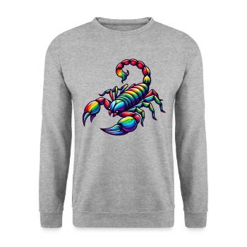 Scorpio Zodiac Design in Vivid Rainbow Hues - Unisex Sweatshirt - salt & pepper - Front - Alina (178cm) & Michal (187cm)