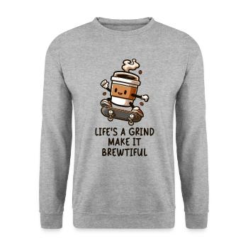 Mill of life on a skateboard - Unisex Sweatshirt - salt & pepper - Front - Alina (178cm) & Michal (187cm)