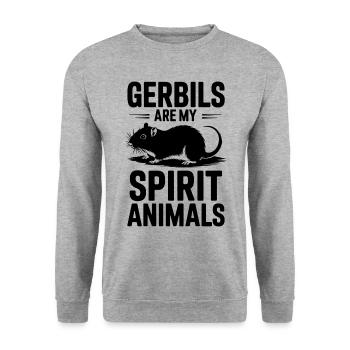 Amour Gerbille Dire Racing Rat Gerbil Cadeau - Sweat-shirt Unisexe - gris chiné - Devant - Alina (178cm) & Michal (187cm)
