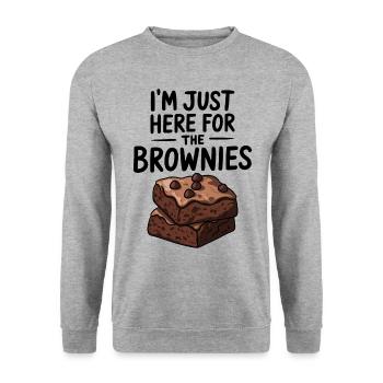 Brownies Spruch Gebäck Lustiges Brownie Geschenk - Unisex Pullover - Weißgrau meliert - Vorne - Alina (178cm) & Michal (187cm)