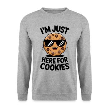 Cookies Saying Chocolate Cookies Funny Cookie Gift - Unisex Sweatshirt - salt & pepper - Front - Alina (178cm) & Michal (187cm)