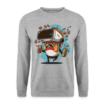 Future City VR - Unisex Sweatshirt - salt & pepper - Front - Alina (178cm) & Michal (187cm)