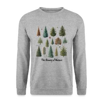 The Beauty of Nature Trees and Fruits in the Old - Unisex Sweatshirt - salt & pepper - Front - Alina (178cm) & Michal (187cm)