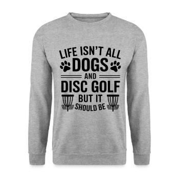 Disc Golf Saying Dogs Funny Disc Golf Gift - Unisex Sweatshirt - salt & pepper - Front - Alina (178cm) & Michal (187cm)