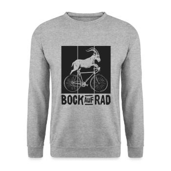 BOCK AUF RAD RADFAHRER RADSPORT RENNRAD FAHRRAD - Unisex Pullover - Weißgrau meliert - Vorne - Alina (178cm) & Michal (187cm)