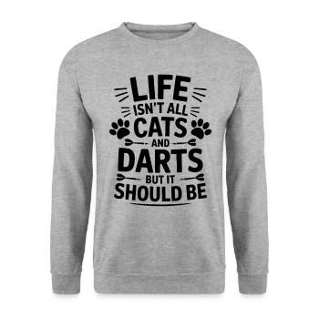 Fléchettes Dire Chats Fléchettes Drôles Fléchettes Cadeau - Sweat-shirt Unisexe - gris chiné - Devant - Alina (178cm) & Michal (187cm)