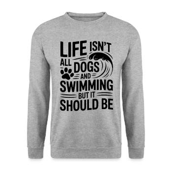 Natation Dire Chiens Drôle Natation Cadeau - Sweat-shirt Unisexe - gris chiné - Devant - Alina (178cm) & Michal (187cm)