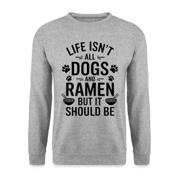 Ramen Dogs Anime Funny Kawaii Ramen Gift - Unisex Sweatshirt - salt & pepper - Front - Alina (178cm) & Michal (187cm)