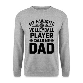 Volleyball Spruch Lustiges Volleyball Geschenk - Unisex Pullover - Weißgrau meliert - Vorne - Alina (178cm) & Michal (187cm)