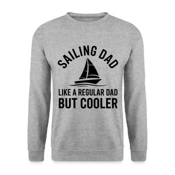 Sailing Saying Dad Dad Sailor Sailing Gift - Unisex Sweatshirt - salt & pepper - Front - Alina (178cm) & Michal (187cm)