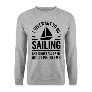 Sailing Saying Sailor Sailing Gift - Unisex Sweatshirt - salt & pepper - Front - Alina (178cm) & Michal (187cm)