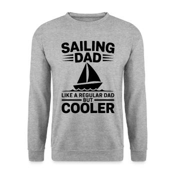 Segeln Spruch Papa Vater Segler Segeln Geschenk - Unisex Pullover - Weißgrau meliert - Vorne - Alina (178cm) & Michal (187cm)