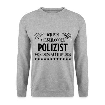 Polizist Lustiger Spruch Polizei Polizist Geschenk - Unisex Pullover - Weißgrau meliert - Vorne - Alina (178cm) & Michal (187cm)